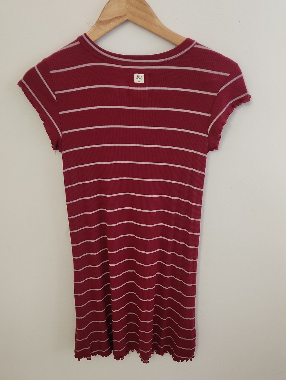 NWT Billabong Right Move Burgundy Striped T-shirt Dress XS - Picture 7 of 10